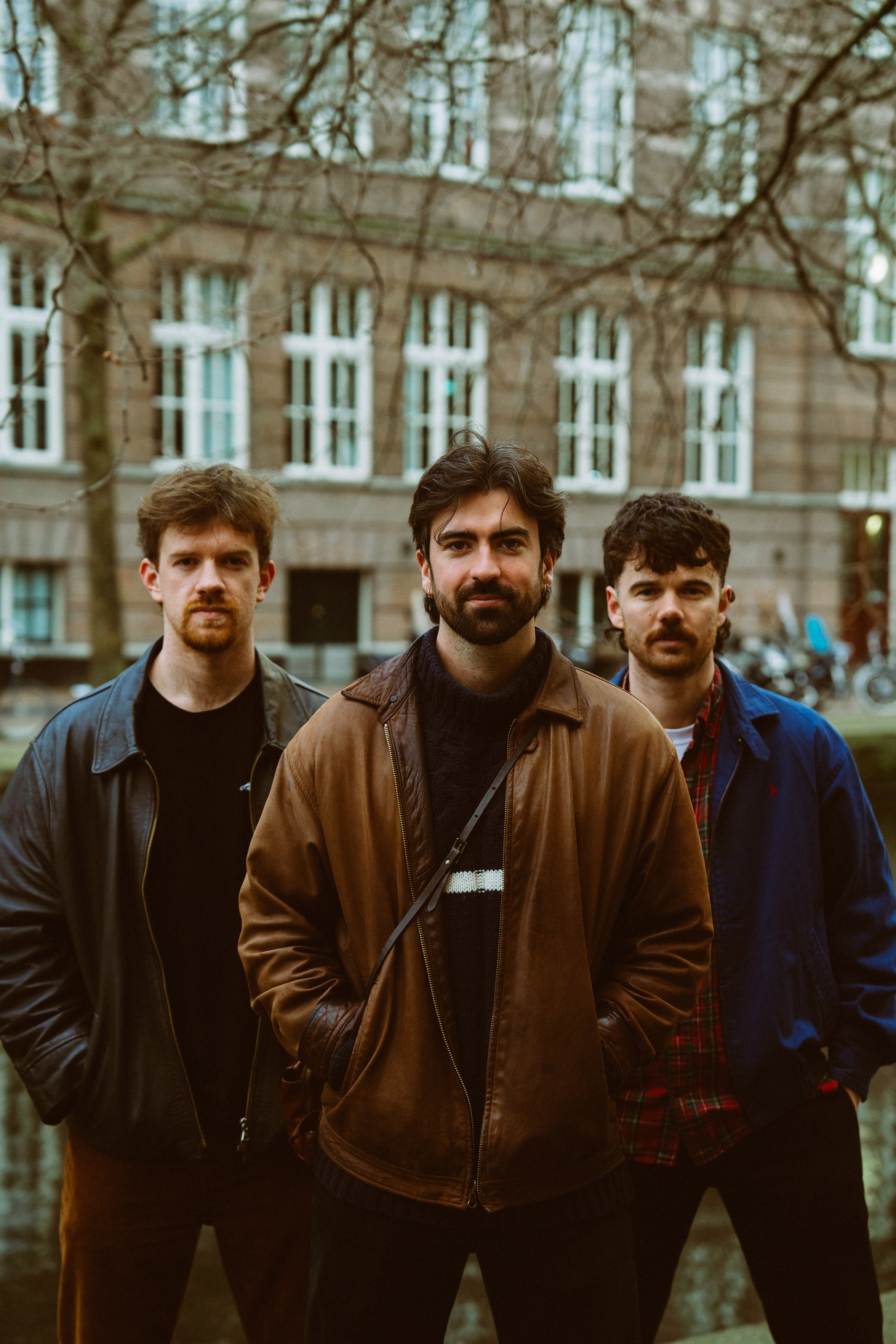 Storytellers: (from left), Amble’s Oisín McCaffrey, Robbie Cunningham, and Ross McNerney